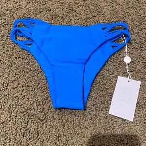 NWT mikoh bikini bottom size SMALL blue very cute